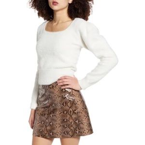 Fuzzy Square Neck Sweater